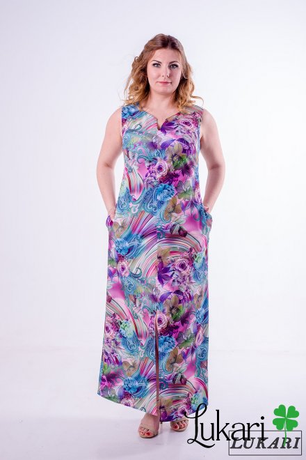 Платье великого розміру мультиколор, софт Lukari 0127-4