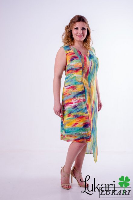 Платье большого размера мультиколор Lukari 0129-2
