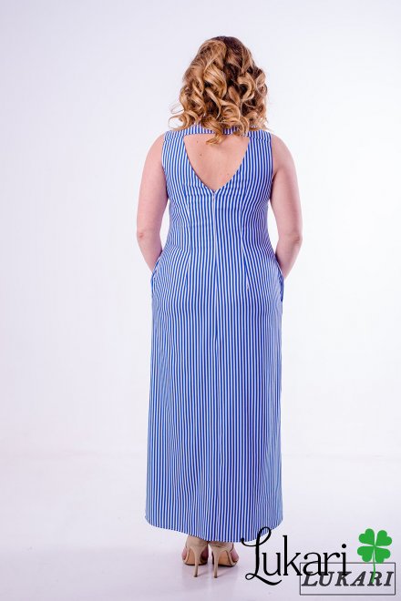 Сукня великого розміру синя, котон Lukari 0127-3