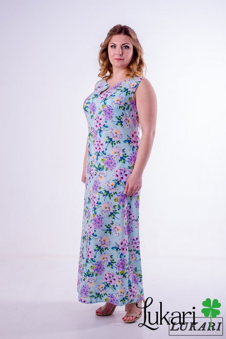 Сукня великого розміру м'ятна, софт Lukari 0127-6