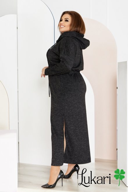 Плаття великого розміру чорне, ангора НТФВ 3394-1