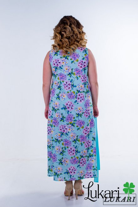 Платье большого размера мятное, софт Lukari 0135-2