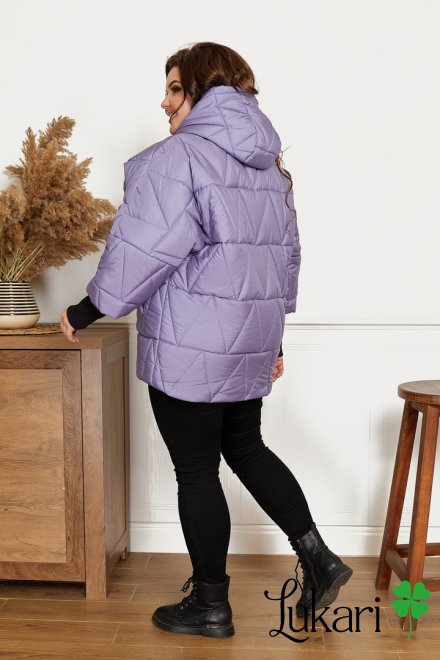 Жіноча куртка великого розміру фіолетова, плащівка НТФВ 3416-5