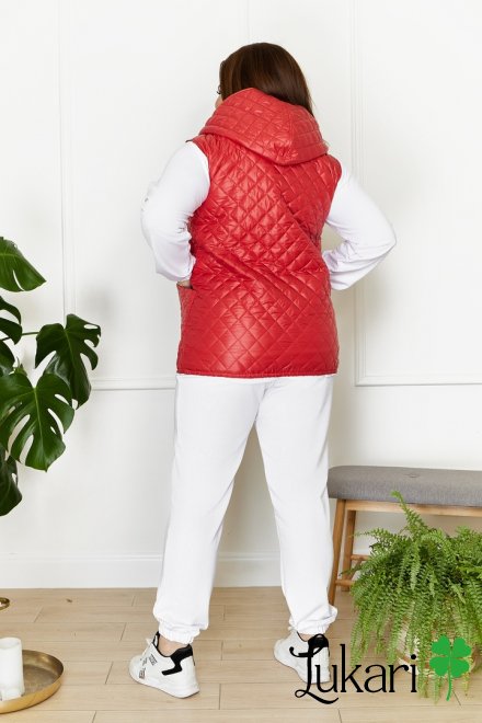 Женская жилетка большого размера красная, плащевка НТФВ 3409-1