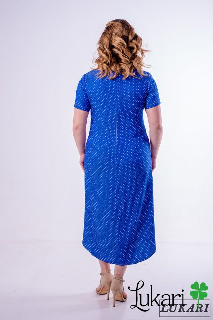 Сукня великого розміру синя, котон Lukari 0131-1