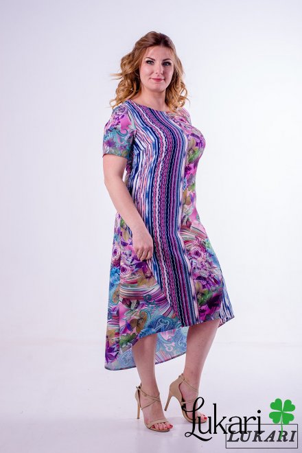 Платье большого размера мультиколор, софт Lukari 0131-3