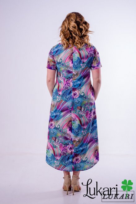 Платье большого размера мультиколор, софт Lukari 0131-3