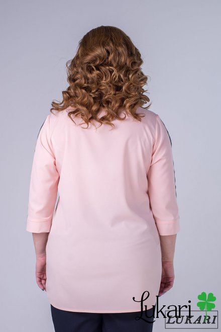 Блузка великого розміру персикового кольору, софт Lukari 0116-1
