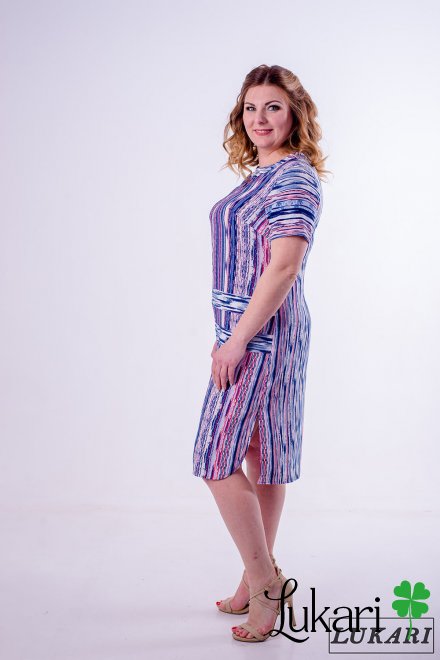 Платье большого размера мультиколор, софт Lukari 0132-3